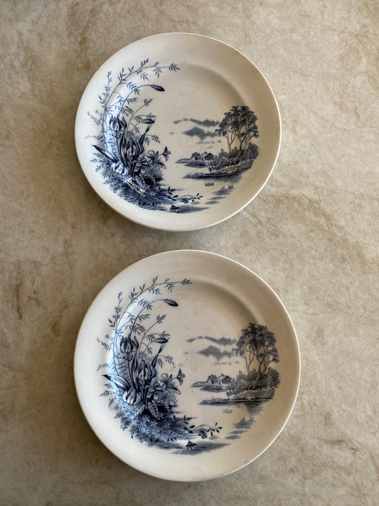 2st assietter i blåvitt - Gustafsberg LILIUM