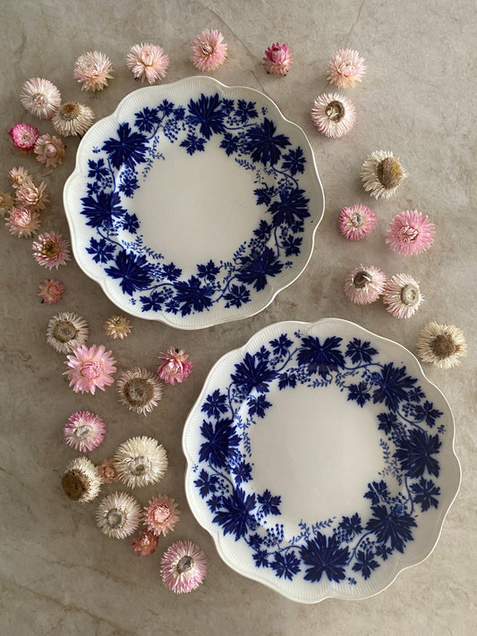 Blåvit stor tallrik - Vinranka Gefle Percy