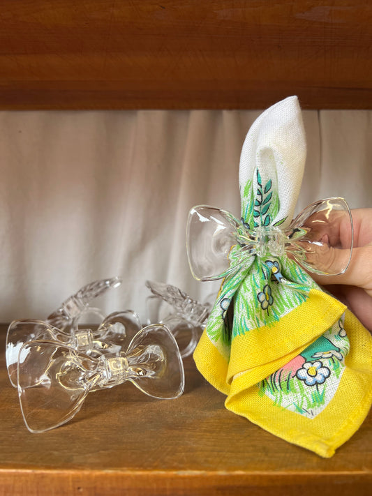 Servettringar rosett plexiglas, 6st