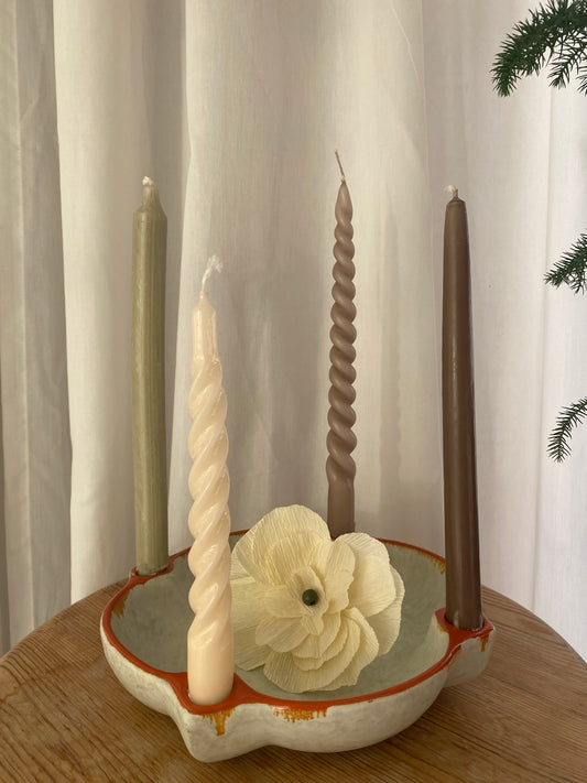 Adventsljusstake i keramik ~ Ekeby