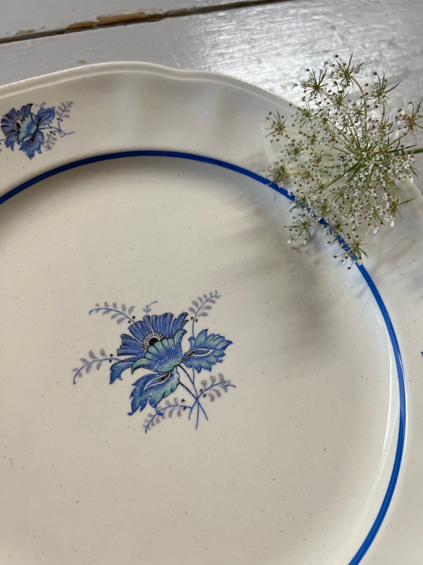 2st blomstertallrikar i blått - Britta Gustavsberg