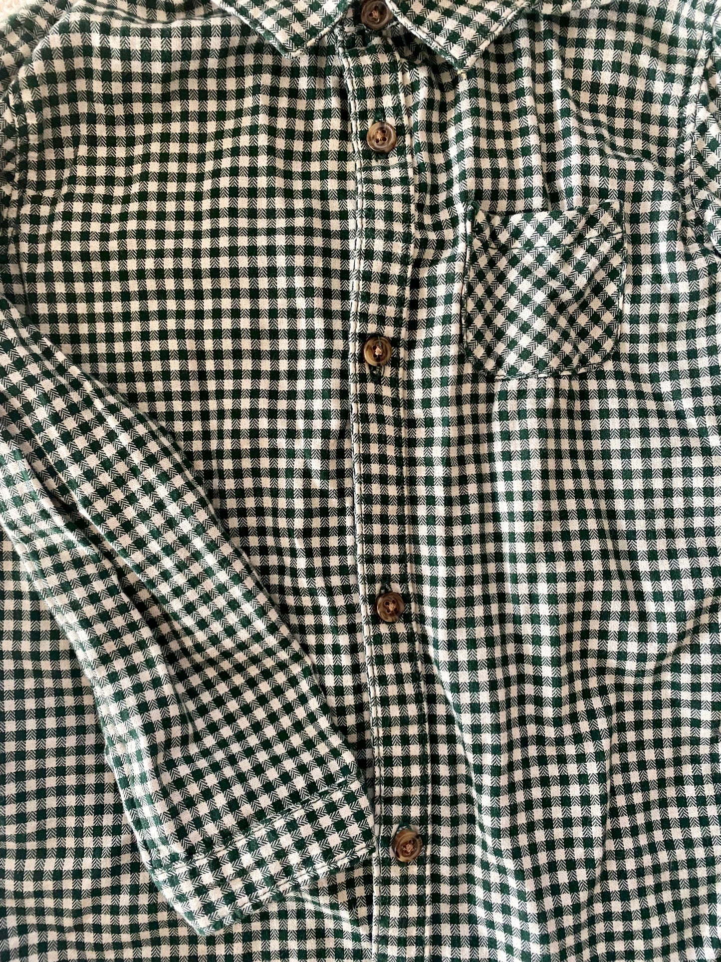 Grönvit rutig mjuk skjorta i 98