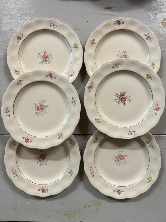 Sex assietter med blommor - CARINA Gustavsberg