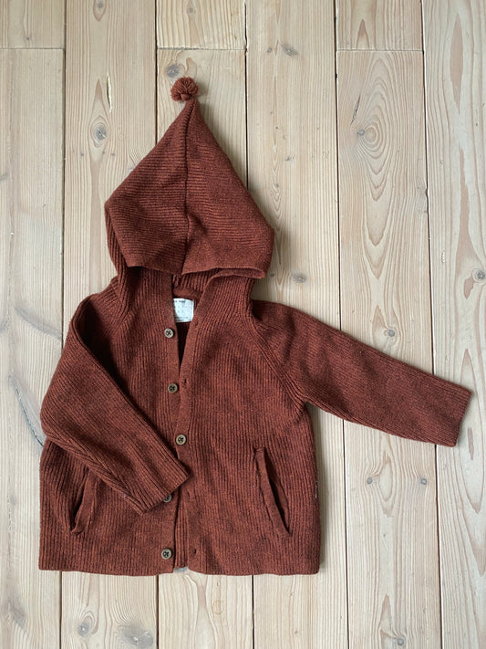 Stickad tröja med toppluva Zara 86