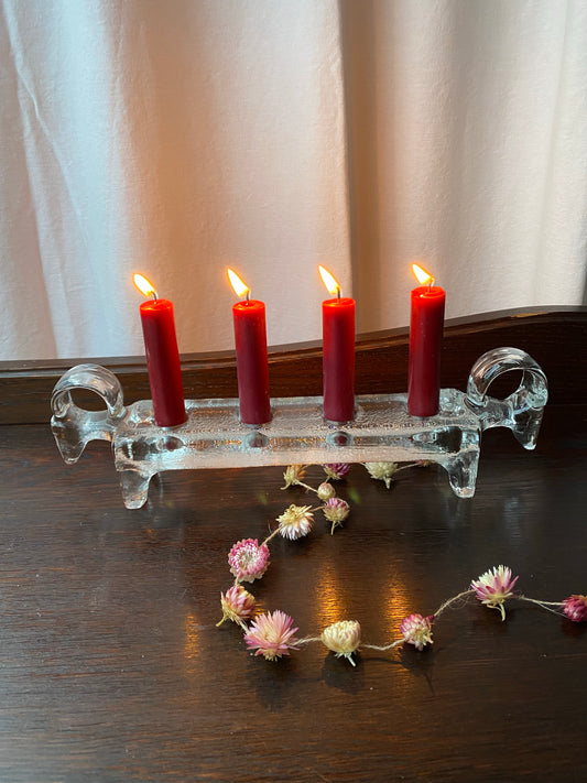 Adventsljusstake i glas ~ Kosta BERTIL VALLIEN