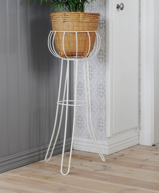 Blompiedestal vit metall, stringmodell